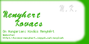 menyhert kovacs business card
