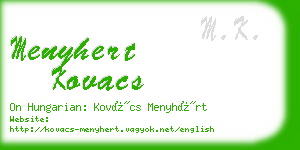 menyhert kovacs business card